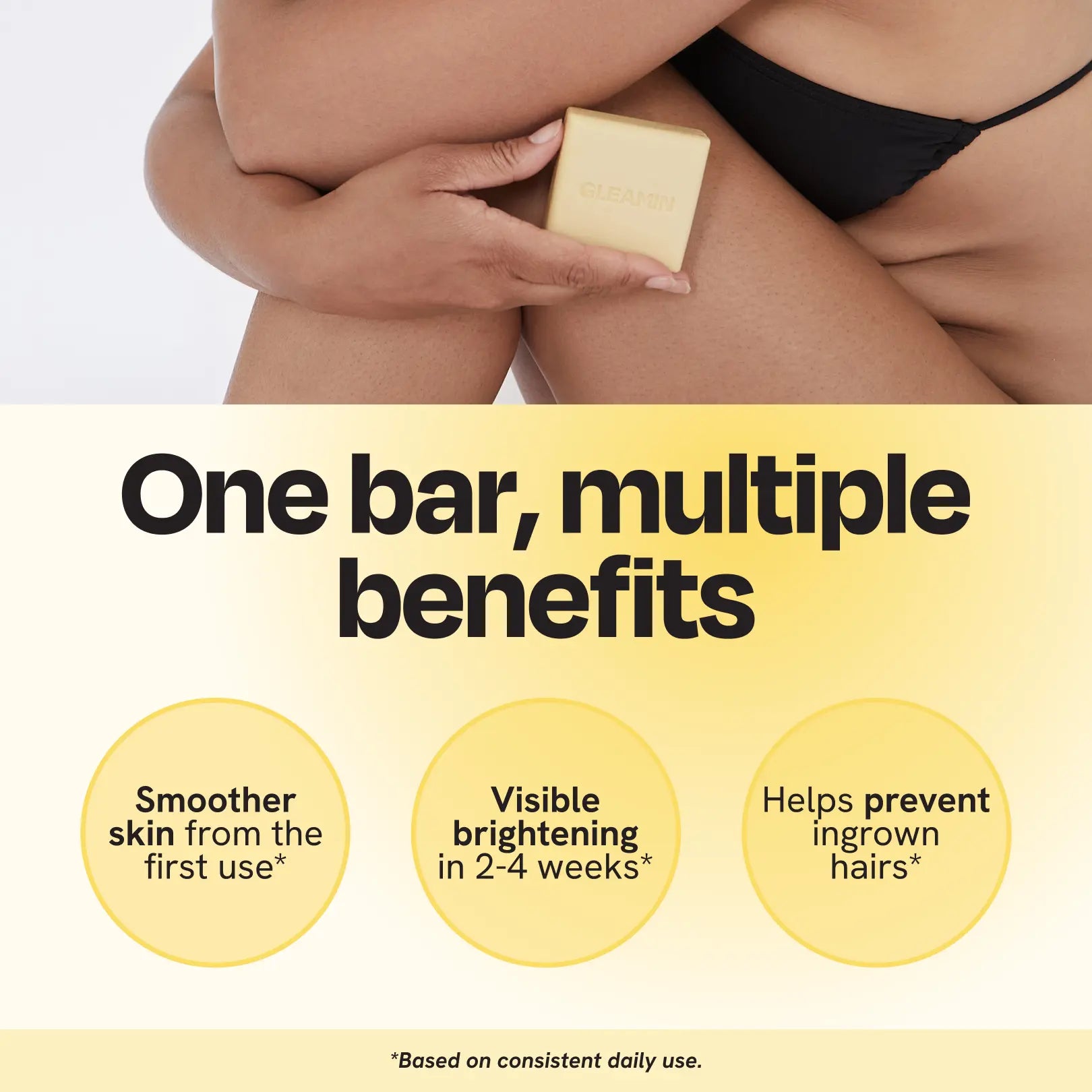 Gleamin Glow Body Bar — full-body brightening with Gleam C™