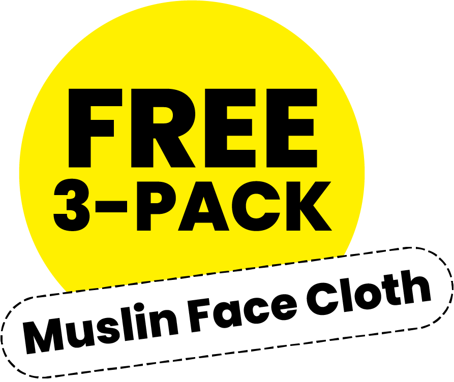 Muslin Face Cloth 3-Pack | Just Add Water | Gleamin